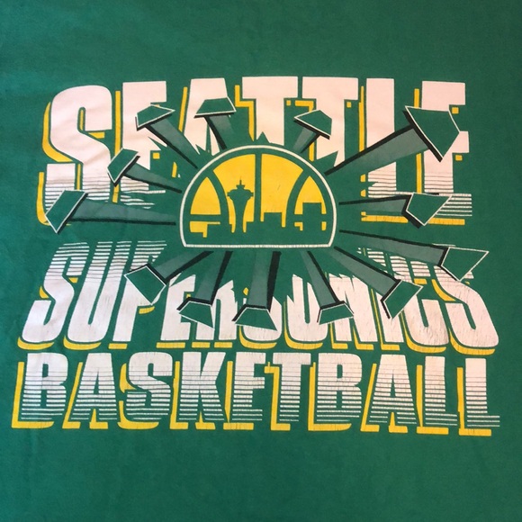 Mitchell & Ness Retro Throwback Seattle SuperSonics Tee Shirt - Picture 2 of 12